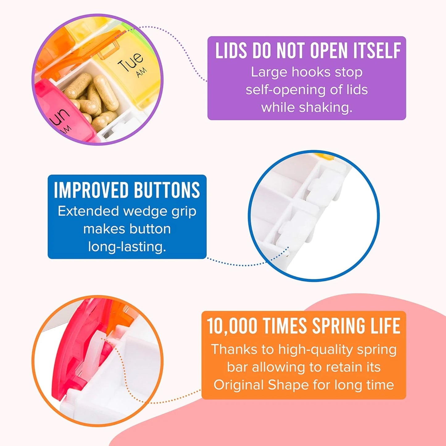 Push Button Weekly Pill Organiser 2 Tier