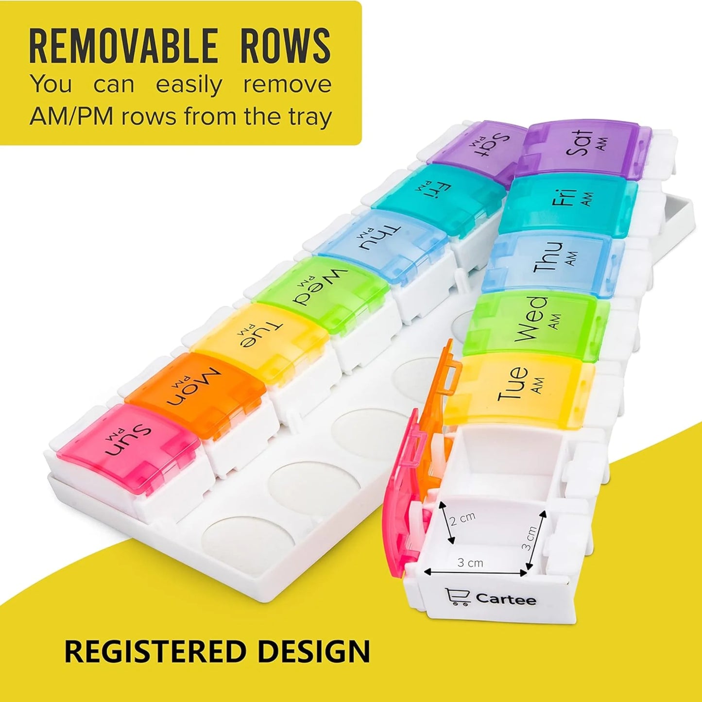 Push Button Weekly Pill Organiser 2 Tier