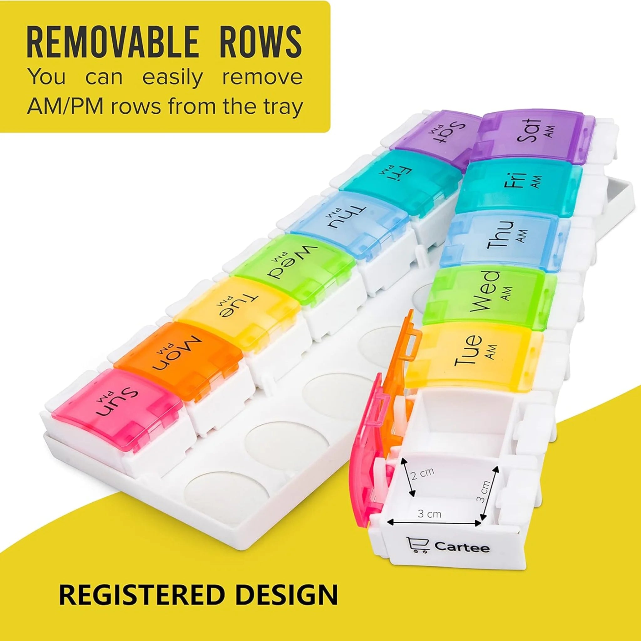 Push Button Weekly Pill Organiser 2 Tier