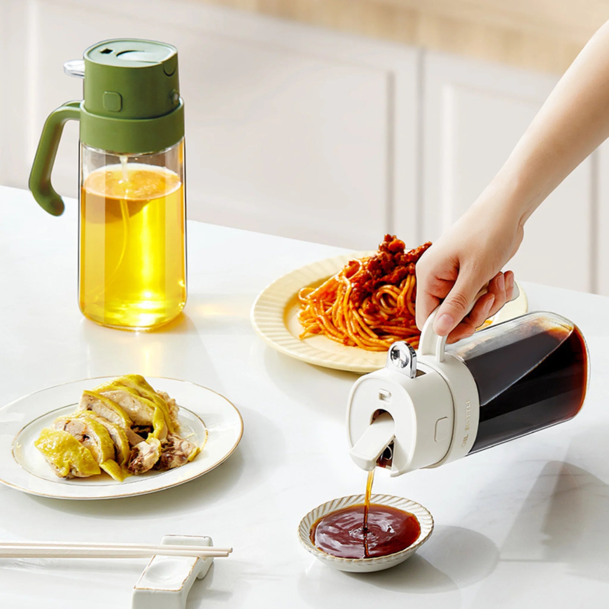 2-in-1 Oil Sprayer & Dispenser Bottle – 550ml