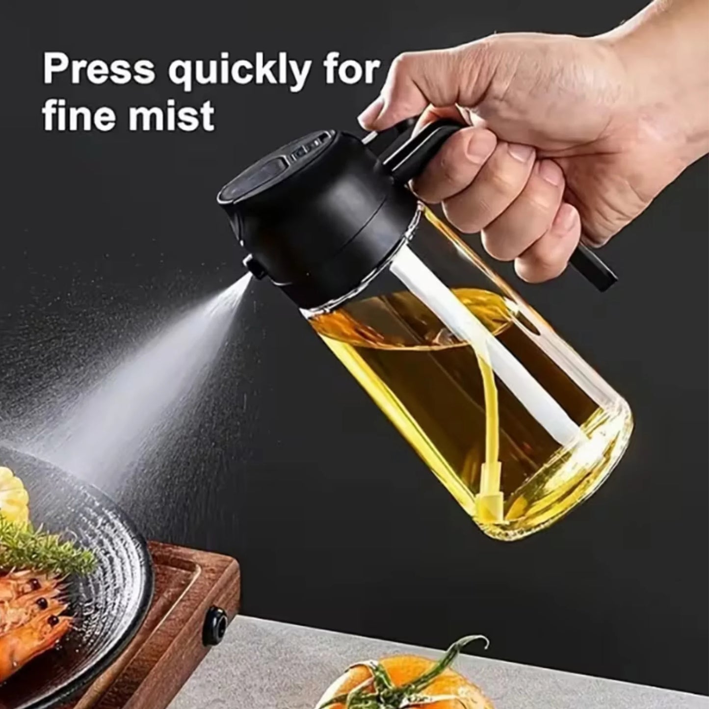 2-in-1 Oil Sprayer & Dispenser Bottle – 470ml (Pack of 2)