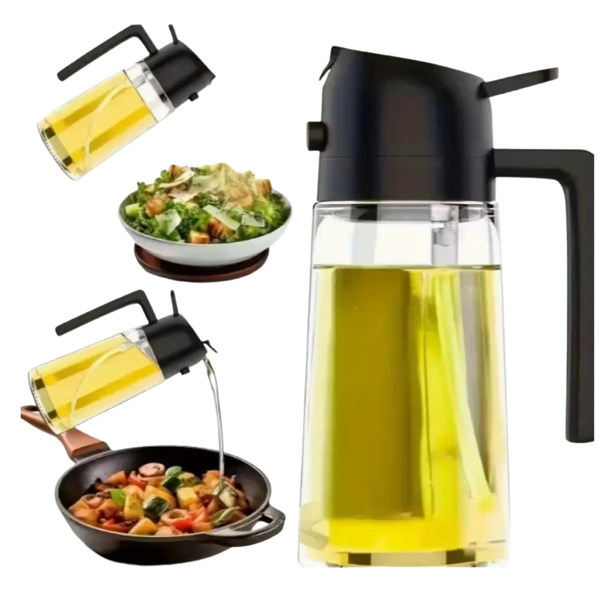 2-in-1 Oil Sprayer & Dispenser Bottle – 470ml (Pack of 2)