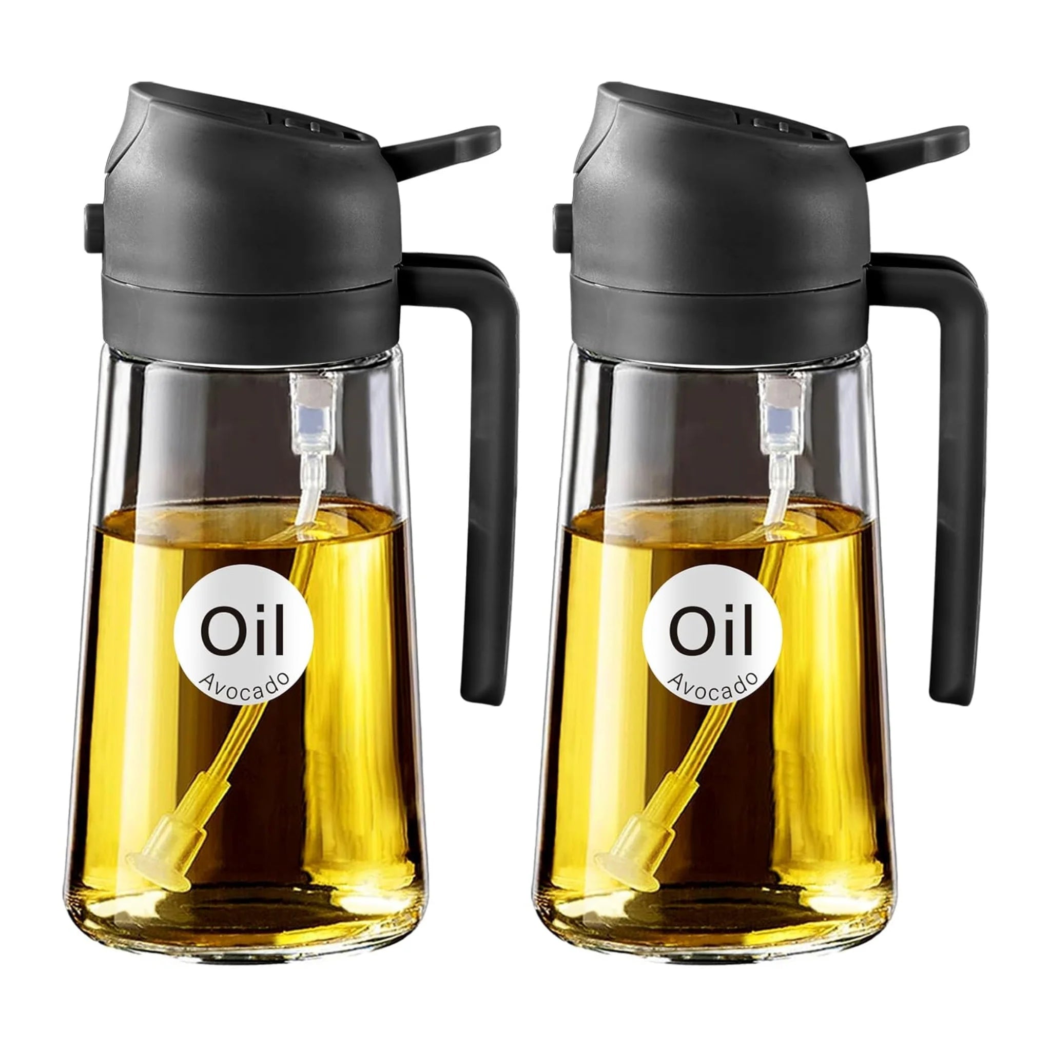 2-in-1 Oil Sprayer & Dispenser Bottle – 470ml (Pack of 2)