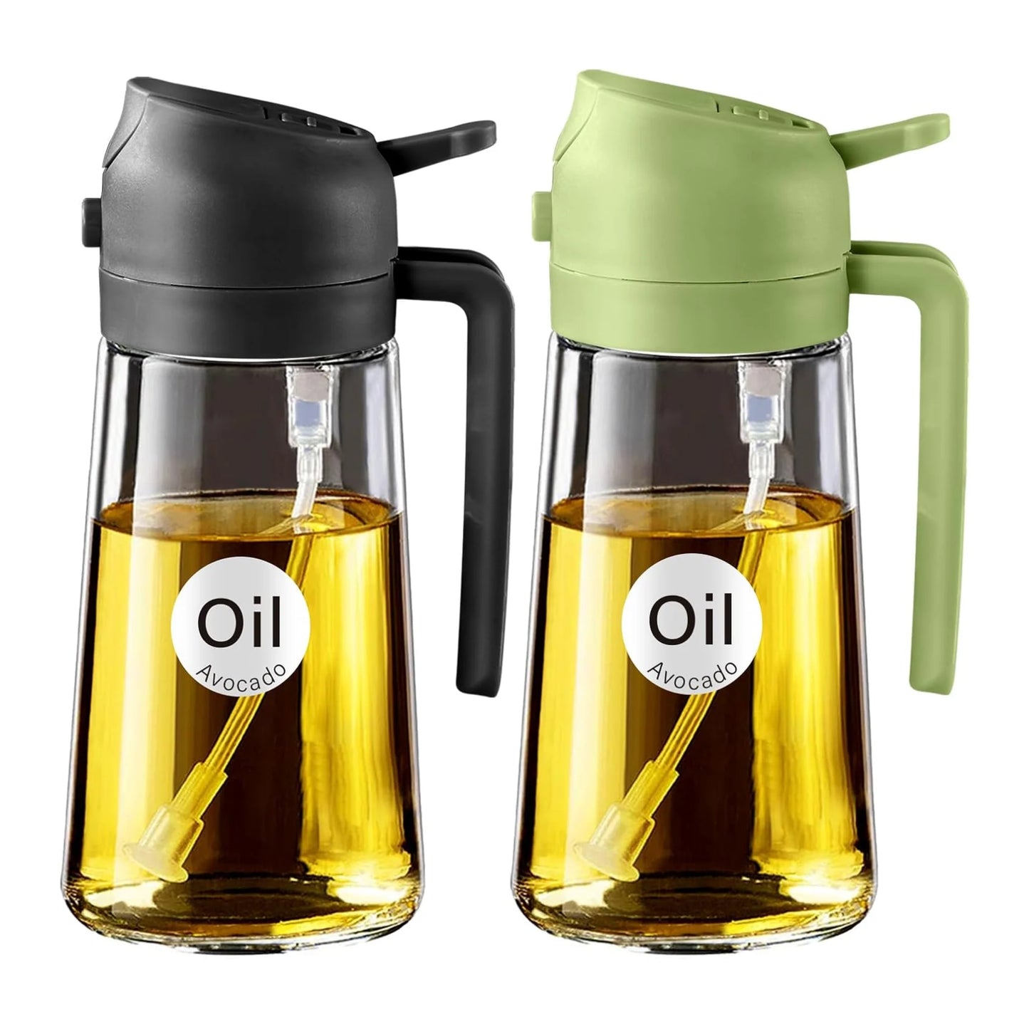 2-in-1 Oil Sprayer & Dispenser Bottle – 470ml (Pack of 2)