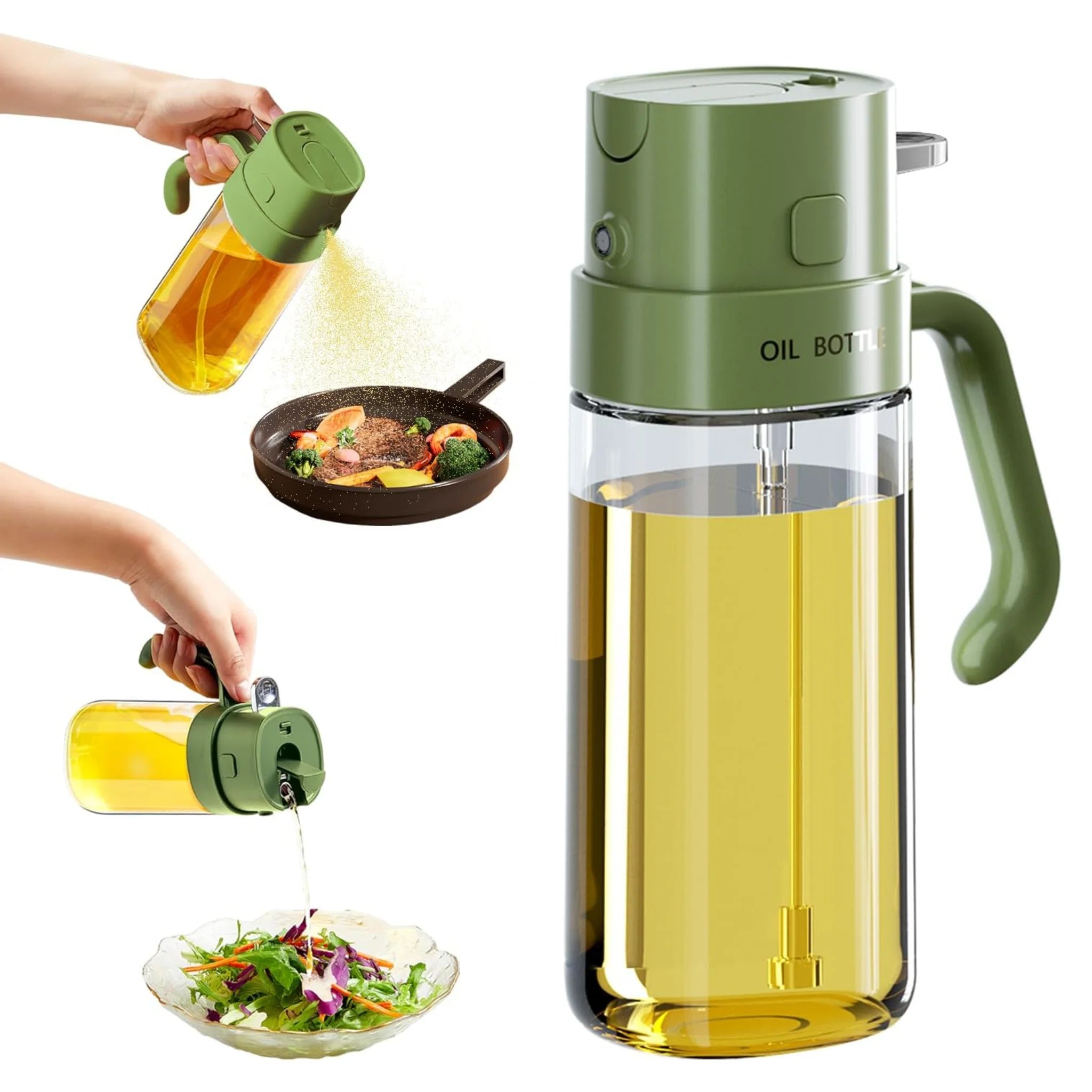 2-in-1 Oil Sprayer & Dispenser Bottle – 550ml