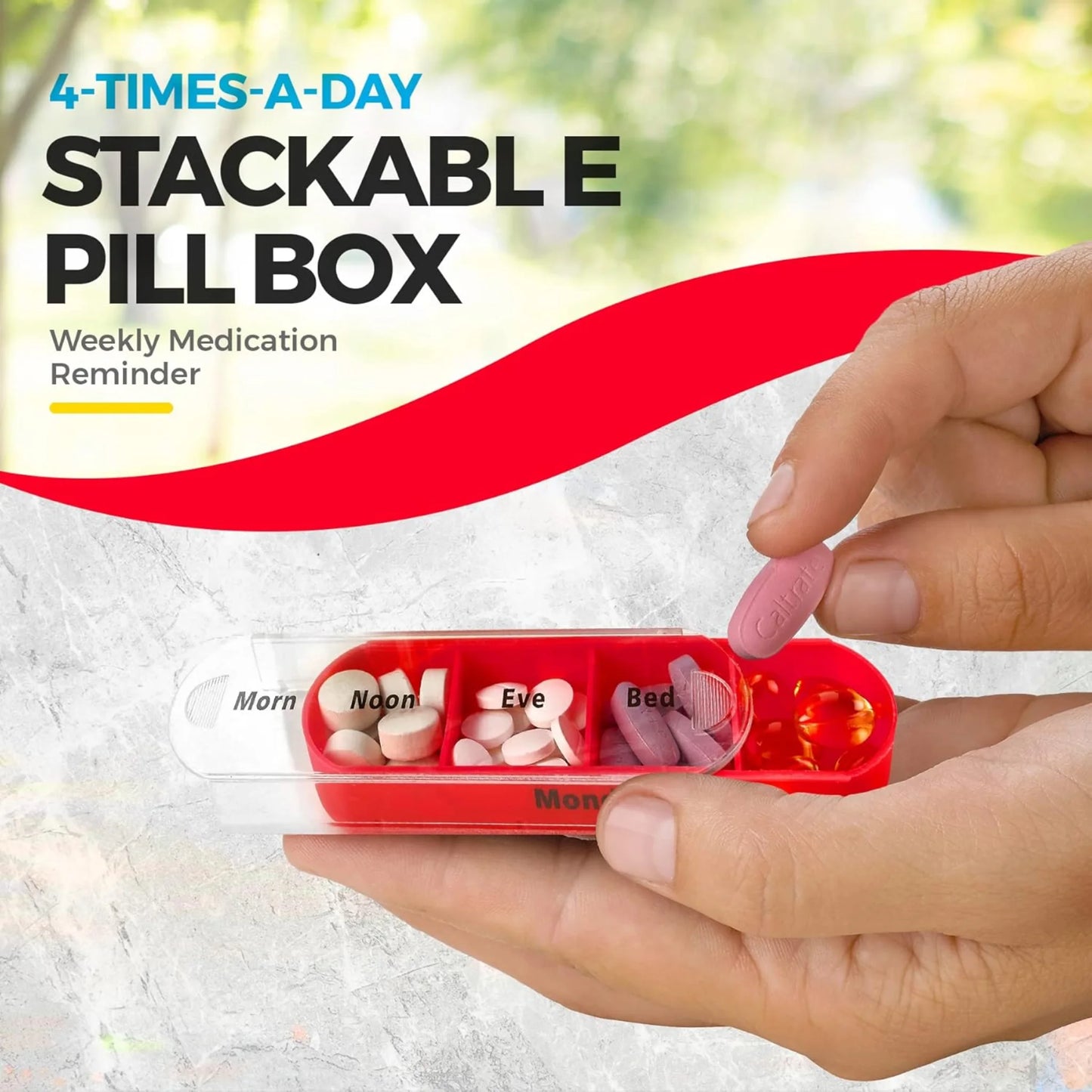 Portable weekly Stackable Pill Organiser