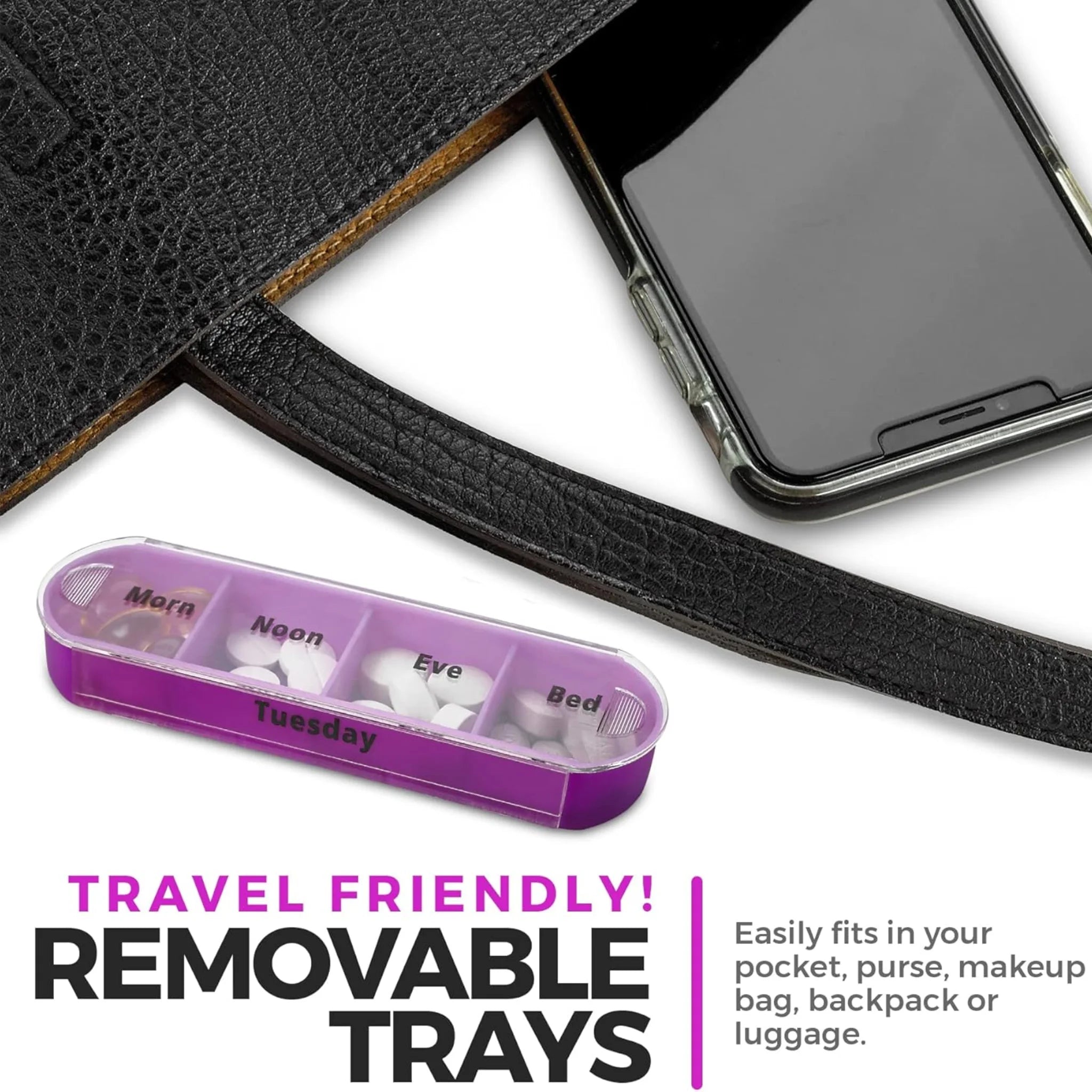 Portable weekly Stackable Pill Organiser